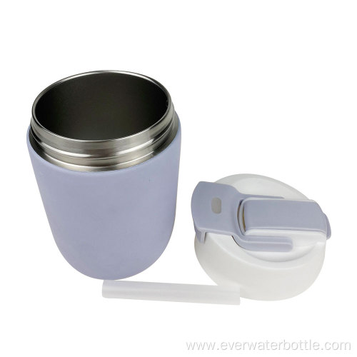 280ml Plastic Flip Lid With Straw Vacuum Pot